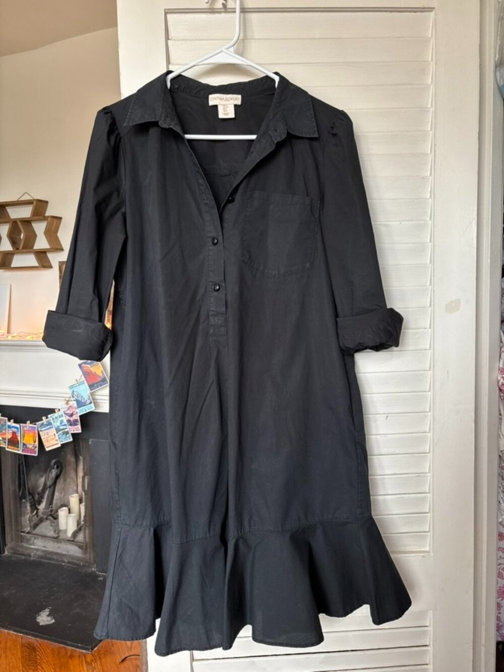 Black Shirt Dress by Cynthia Rowley